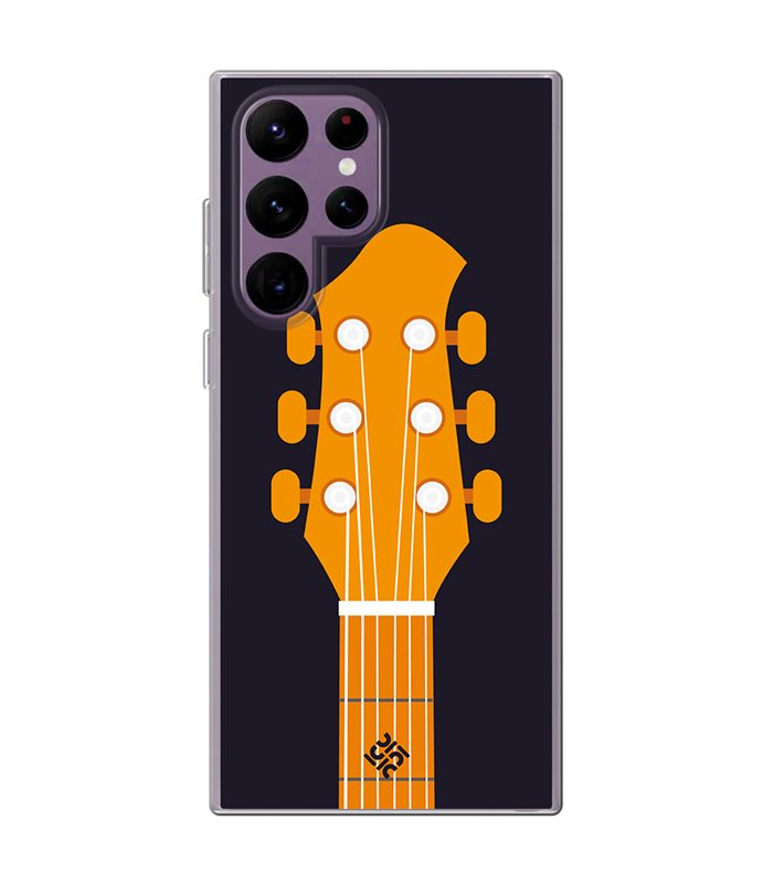 Funda para [ Samsung Galaxy S23 Ultra ] Diseño Música [ Mástil y Pala de Guitarra ] de Silicona Flexible