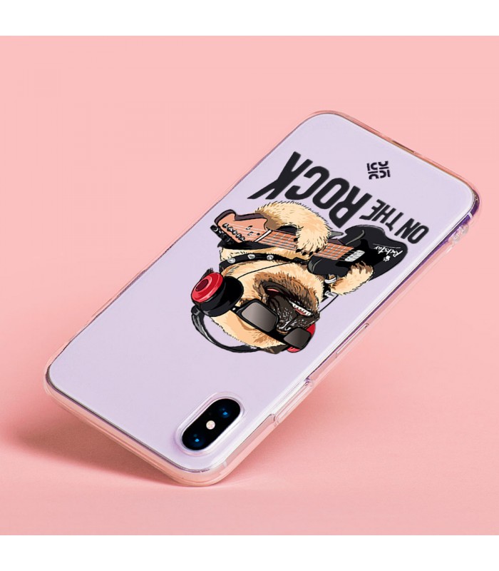 Funda para [ Samsung Galaxy S23 Ultra ] Diseño Música [ Pug Perro con Auriculares ] de Silicona Flexible