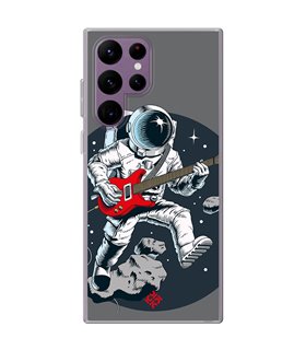 Funda para [ Samsung Galaxy S23 Ultra ] Diseño Música [ Guitarrista Espacial ] de Silicona Flexible