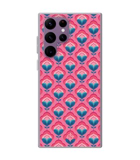 Funda para [ Samsung Galaxy S23 Ultra ] Dibujos Retro [ Algodones Rosa - Caleidoscopio ] de Silicona