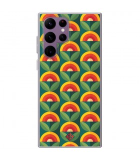 Funda para [ Samsung Galaxy S23 Ultra ] Dibujos Retro [ Diseño Flor - Retro ] de Silicona Flexible