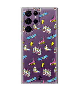 Funda para [ Samsung Galaxy S23 Ultra ] Dibujo Tendencias [ Skate Patines Años 90 ] de Silicona