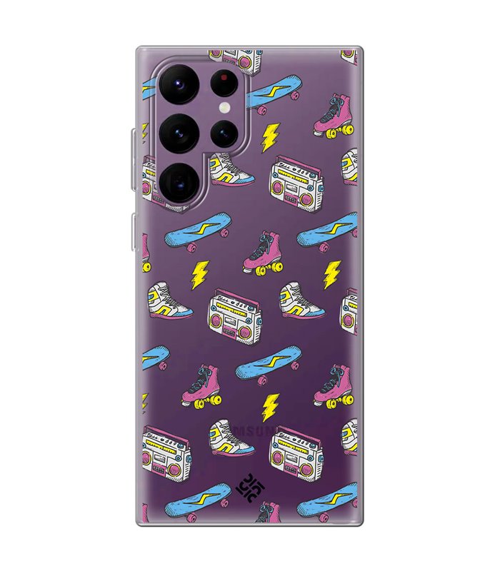 Funda para [ Samsung Galaxy S23 Ultra ] Dibujo Tendencias [ Skate Patines Años 90 ] de Silicona