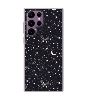 Funda para [ Samsung Galaxy S23 Ultra ] Dibujo Tendencias [ Fondo Estrellado con Planetas ] de Silicona Flexible