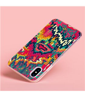 Funda para [ Samsung Galaxy S23 Ultra ] Dibujo Auténtico [ Patrón Psicodélico Abstracto Y Colorido ] de Silicona