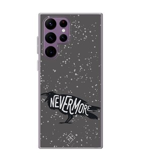 Funda para [ Samsung Galaxy S23 Ultra ] Dibujo Auténtico [ Cuervo Never More ] de Silicona Flexible para Smartphone 