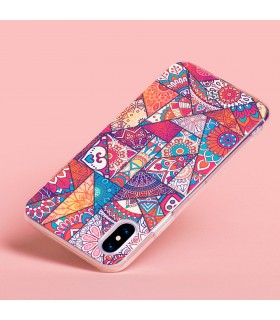 Funda para [ Samsung Galaxy S23 Ultra ] Dibujo Auténtico [ Mosaico Vidriera Mandala ] de Silicona Flexible