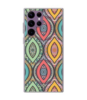 Funda para [ Samsung Galaxy S23 Ultra ] Dibujo Auténtico [ Ojo de Hamsa Mandala ] de Silicona Flexible