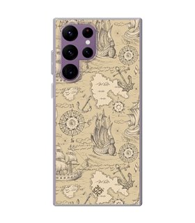 Funda para [ Samsung Galaxy S23 Ultra ] Dibujo Auténtico [ Estampado Vintage de Viajes, Aventura ] de Silicona