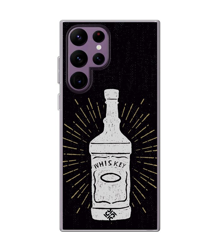 Funda para [ Samsung Galaxy S23 Ultra ] Dibujo Auténtico [ Whiskey ] de Silicona Flexible para Smartphone