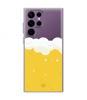 Funda para [ Samsung Galaxy S23 Ultra ] Dibujo Auténtico [ Cerveza ] de Silicona Flexible para Smartphone 