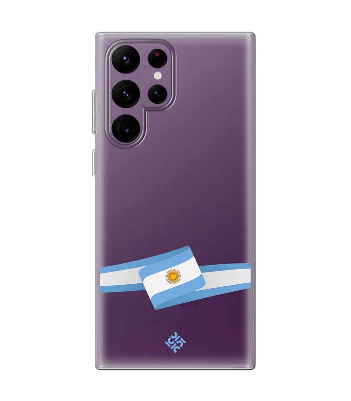 Funda para [ Samsung Galaxy S23 Ultra ] Bandera Paises [ Bandera Argentina ] de Silicona Flexible para Smartphone 