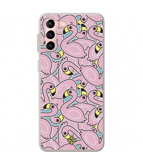 Funda para [ Samsung Galaxy S23 Plus ] Dibujo Cute [ Pegatinas Flamenco ] de Silicona Flexible para Smartphone