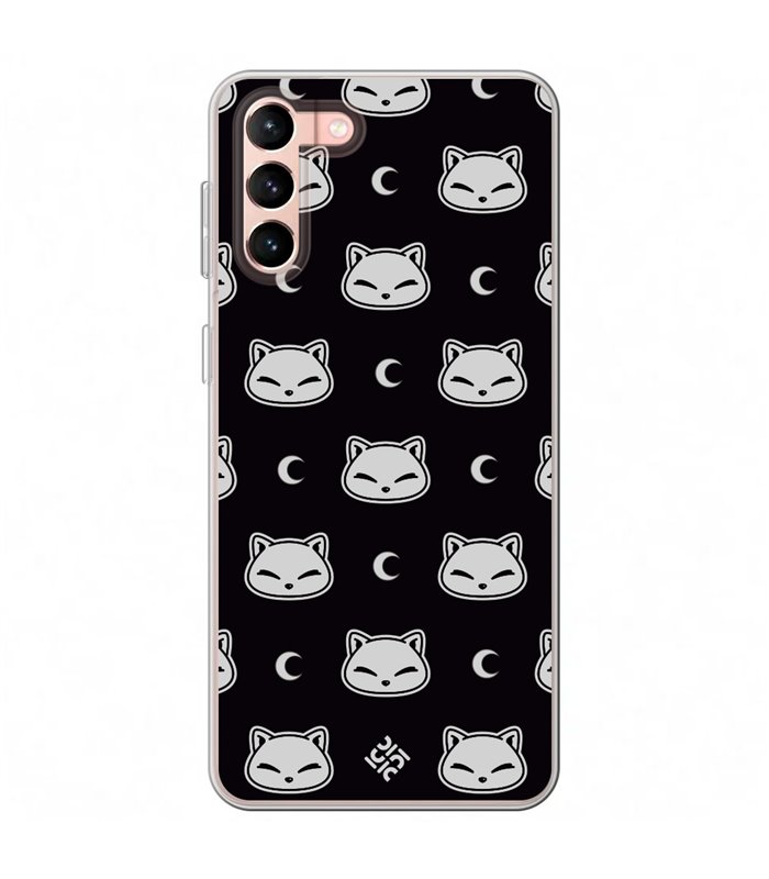 Funda para [ Samsung Galaxy S23 Plus ] Dibujo Cute [ Gato Negro Lunar ] de Silicona Flexible para Smartphone