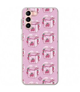 Funda para [ Samsung Galaxy S23 Plus ] Dibujo Cute [ Brick Leche de Fresa ] de Silicona Flexible para Smartphone