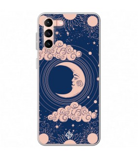 Funda para [ Samsung Galaxy S23 Plus ] Dibujo Esotérico [ Luna Creciente - Dibujo Místico Astrologico ] de Silicona Flexible