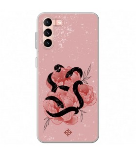 Funda para [ Samsung Galaxy S23 Plus ] Dibujo Esotérico [ Tentación Floral - Rosas con Serpientes ] de Silicona Flexible
