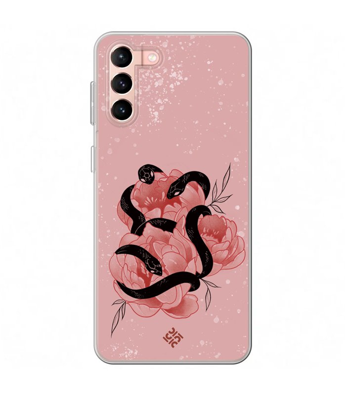 Funda para [ Samsung Galaxy S23 Plus ] Dibujo Esotérico [ Tentación Floral - Rosas con Serpientes ] de Silicona Flexible