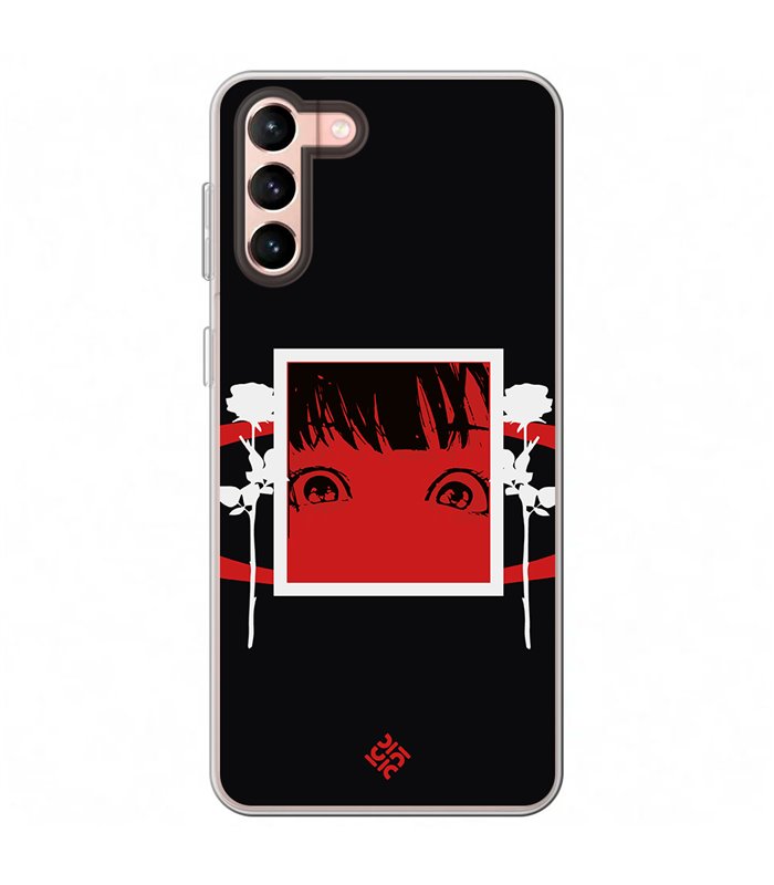 Funda para [ Samsung Galaxy S23 Plus ] Dibujos Frikis [ Mirada Anime, Manga Rojo Intenso ] de Silicona Flexible