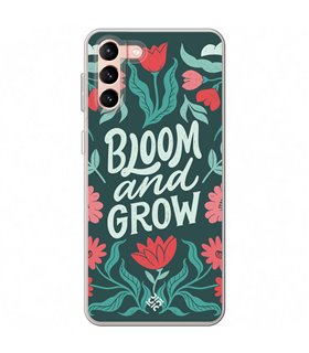 Funda para [ Samsung Galaxy S23 Plus ] Dibujo Frases Guays [ Flores Bloom and Grow ] de Silicona Flexible para Smartphone