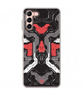 Funda para [ Samsung Galaxy S23 Plus ] Dibujo Gamers [ Cyberpunk Rojo y Grises ] de Silicona Flexible para Smartphone