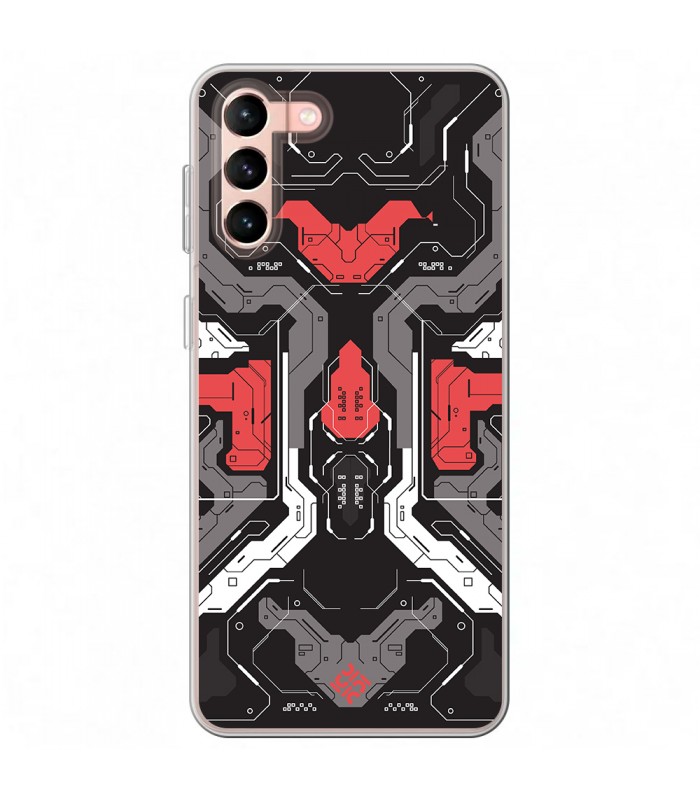 Funda para [ Samsung Galaxy S23 Plus ] Dibujo Gamers [ Cyberpunk Rojo y Grises ] de Silicona Flexible para Smartphone