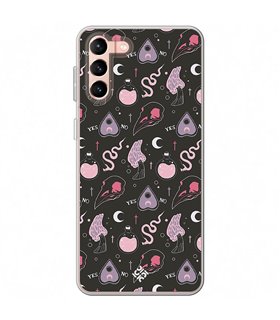 Funda para [ Samsung Galaxy S23 Plus ] Dibujo Gotico [ Diseño Brujería en Tonos Pastel y Fondo Negro ] de Silicona