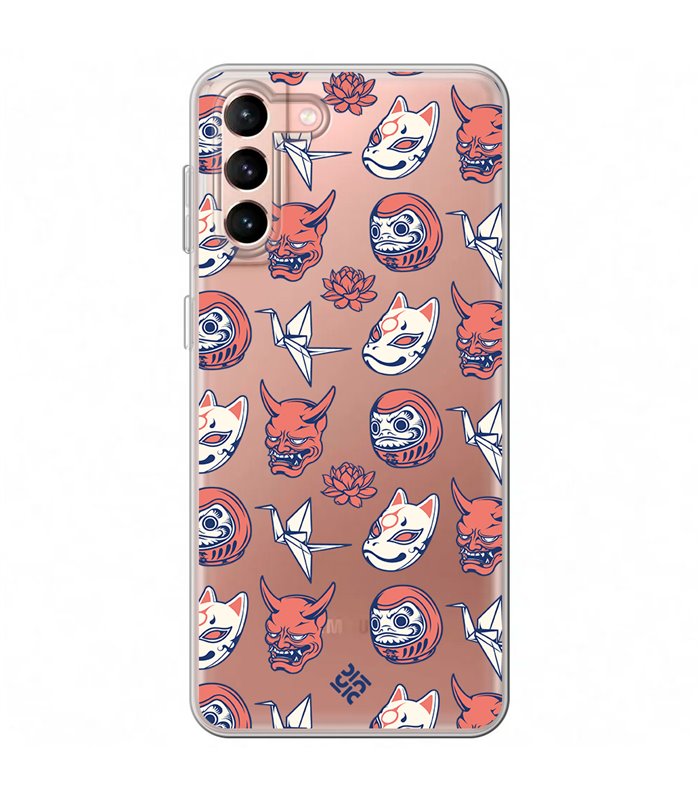 Funda para [ Samsung Galaxy S23 Plus ] Dibujo Japones [ Daruma, Máscara Kitsune y Hannya Japon ] de Silicona