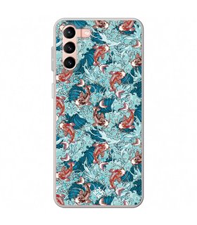 Funda para [ Samsung Galaxy S23 Plus ] Dibujo Japones [ Peces Koi ] de Silicona Flexible para Smartphone 