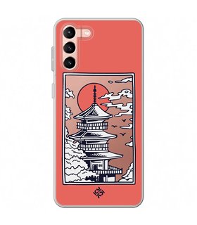 Funda para [ Samsung Galaxy S23 Plus ] Dibujo Japones [ Pagoda con Fondo Transparente Japonesa ] de Silicona Flexible