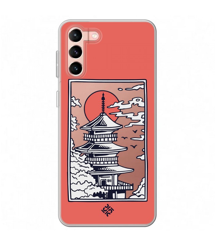 Funda para [ Samsung Galaxy S23 Plus ] Dibujo Japones [ Pagoda con Fondo Transparente Japonesa ] de Silicona Flexible