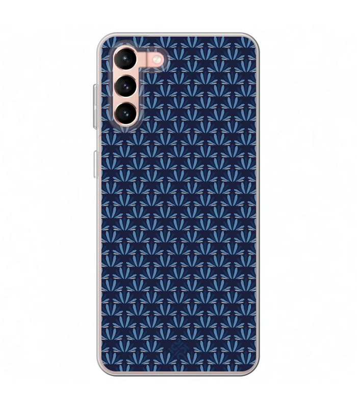 Funda para [ Samsung Galaxy S23 Plus ] Dibujo Japones [ Patron Abstracto Loto Azul ] de Silicona Flexible 