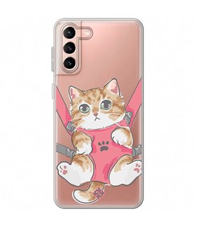 Funda para [ Samsung Galaxy S23 Plus ] Dibujo Mascotas [ Gatito Colgante ] de Silicona Flexible