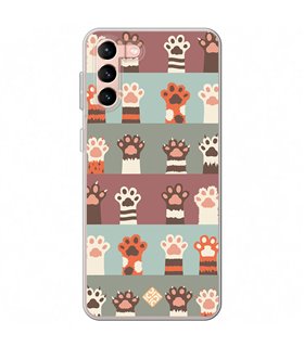 Funda para [ Samsung Galaxy S23 Plus ] Dibujo Mascotas [ Zarpas de Gatos ] de Silicona Flexible