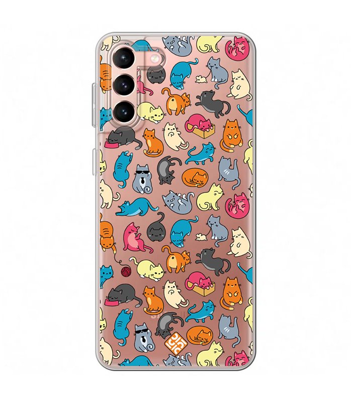 Funda para [ Samsung Galaxy S23 Plus ] Dibujo Mascotas [ Gatos de Varios Colores ] de Silicona Flexible