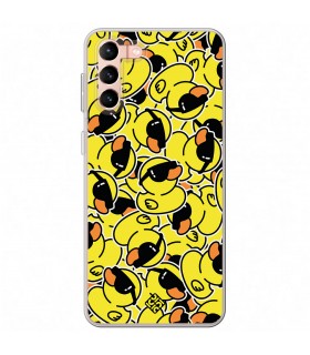 Funda para [ Samsung Galaxy S23 Plus ] Dibujo Mascotas [ Pegatinas Patito Cool ] de Silicona Flexible para Smartphone