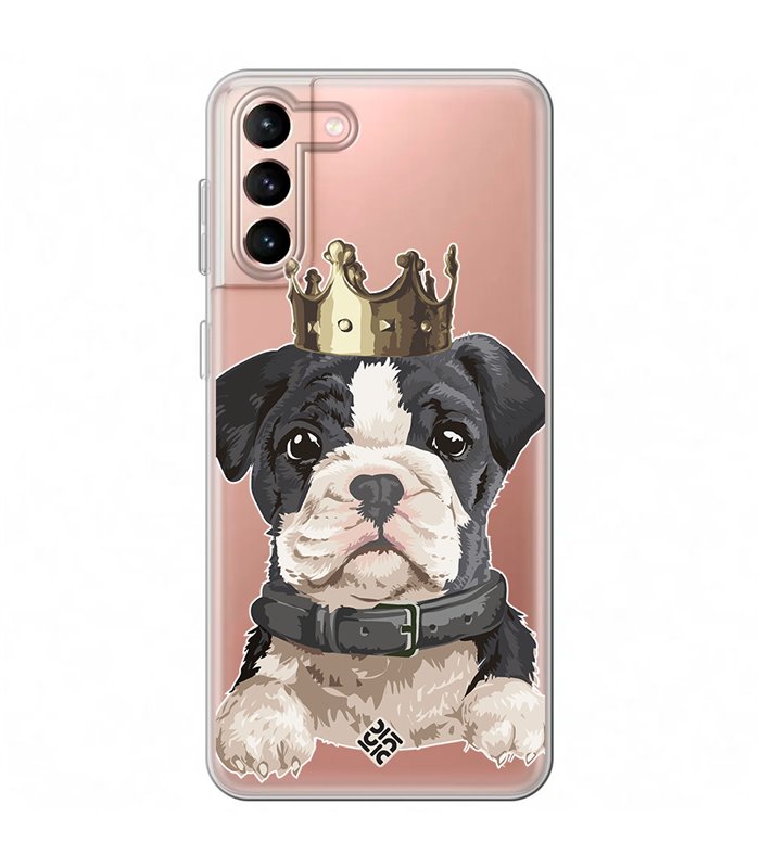 Funda para [ Samsung Galaxy S23 Plus ] Dibujo Mascotas [ Perrito King ] de Silicona Flexible para Smartphone 