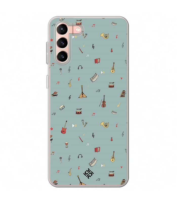 Funda para [ Samsung Galaxy S23 Plus ] Diseño Música [ Collage Instrumentos Musicales ] de Silicona Flexible