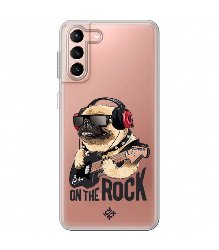 Funda para [ Samsung Galaxy S23 Plus ] Diseño Música [ Pug Perro con Auriculares ] de Silicona Flexible