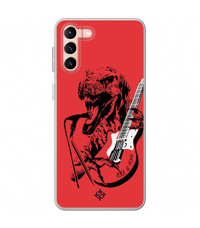 Funda para [ Samsung Galaxy S23 Plus ] Diseño Música [ Rock & Roar - Dinosaurio Tocando la Guitarra ] 