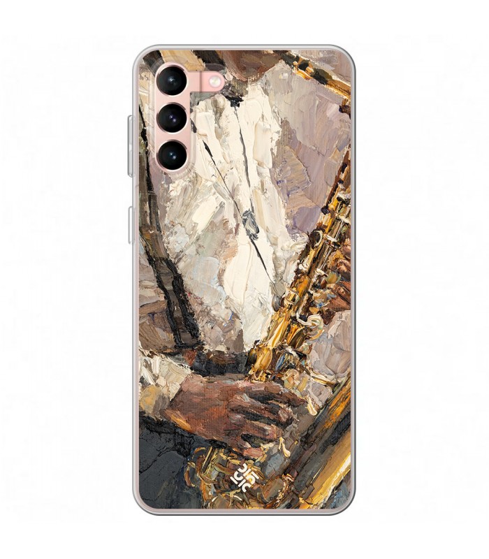 Funda para [ Samsung Galaxy S23 Plus ] Diseño Música [ Pintura - Tocando el Saxofón ] de Silicona Flexible