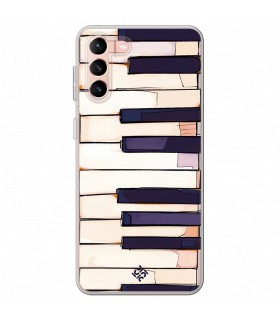 Funda para [ Samsung Galaxy S23 Plus ] Diseño Música [ Teclas de Piano ] de Silicona Flexible