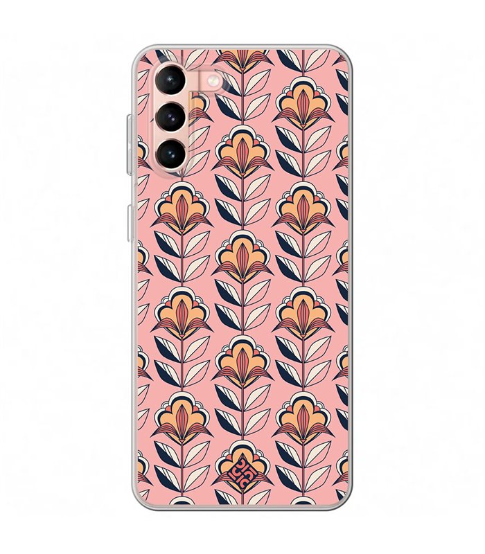 Funda para [ Samsung Galaxy S23 Plus ] Dibujos Retro [ Planta con Fondo Rosa - Retro ] de Silicona