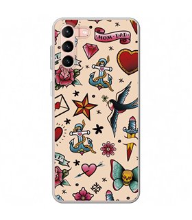 Funda para [ Samsung Galaxy S23 Plus ] Dibujo Tendencias [ Tatuajes Clásicos ] de Silicona Flexible