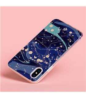 Funda para [ Samsung Galaxy S23 Plus ] Dibujo Tendencias [ Pintura de Arte Abstracto Azul ] de Silicona Flexible