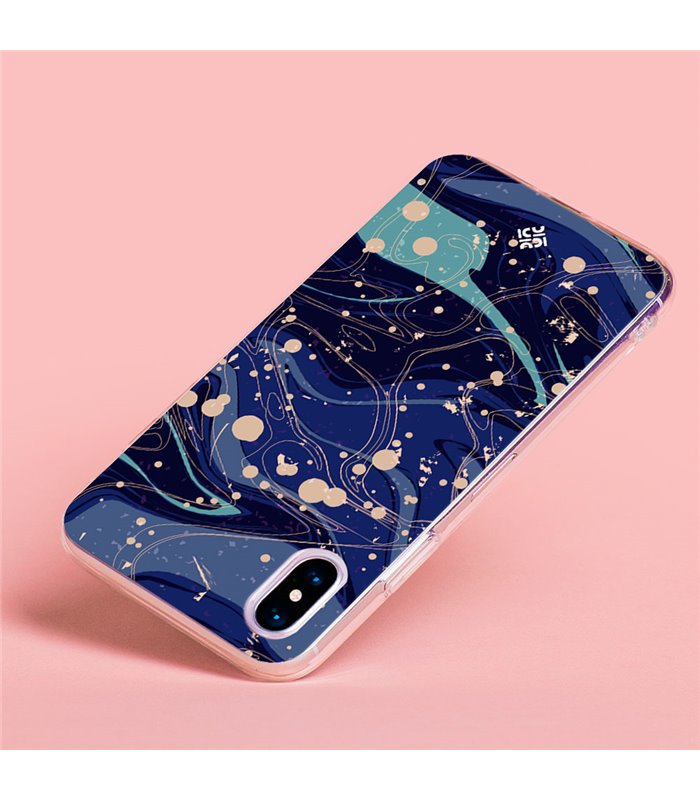 Funda para [ Samsung Galaxy S23 Plus ] Dibujo Tendencias [ Pintura de Arte Abstracto Azul ] de Silicona Flexible