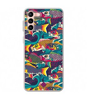 Funda para [ Samsung Galaxy S23 Plus ] Dibujo Auténtico [ Serpentina de Carpas Koinobori, Mangas de Viento ] de Silicona