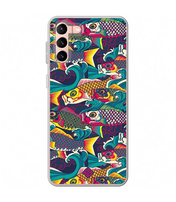 Funda para [ Samsung Galaxy S23 Plus ] Dibujo Auténtico [ Serpentina de Carpas Koinobori, Mangas de Viento ] de Silicona