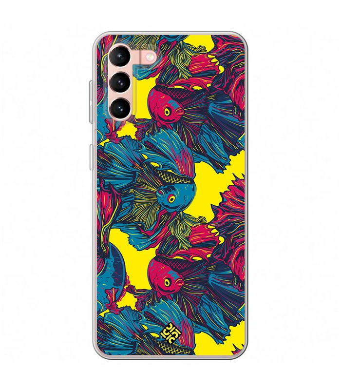 Funda para [ Samsung Galaxy S23 Plus ] Dibujo Auténtico [ Patrón de Pescado Betta ] de Silicona Flexible para Smartphone