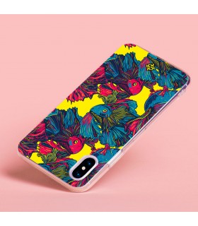 Funda para [ Samsung Galaxy S23 Plus ] Dibujo Auténtico [ Patrón de Pescado Betta ] de Silicona Flexible para Smartphone